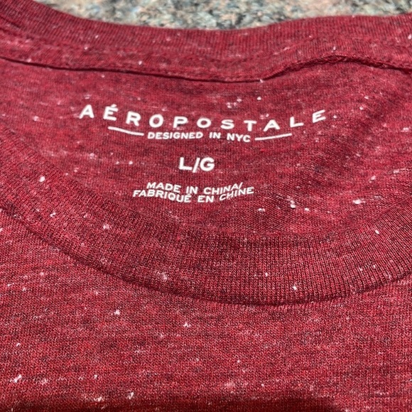 Aeropostale size Large red short sleeve tee shirt with embroidered logo patch - Picture 7 of 9
